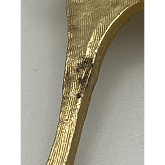 Christmas Reindeer Brooch Gold Tone Red Green Accents 2.5" - Picture 8 of 8